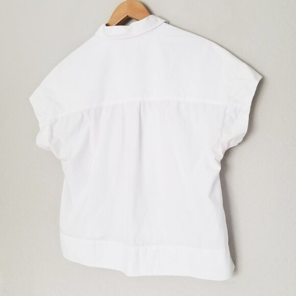 Everlane The Poplin Short-Sleeve Box Shirt Size S White 100%Cotton Relaxed Fit - Picture 6 of 16